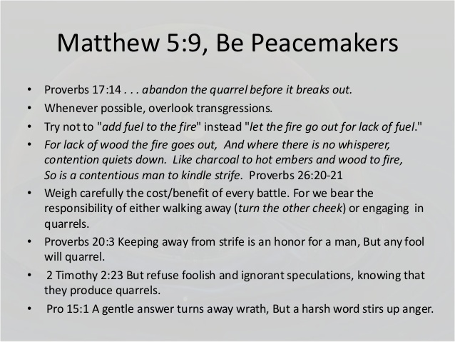 matthew 5,9 peacemakers