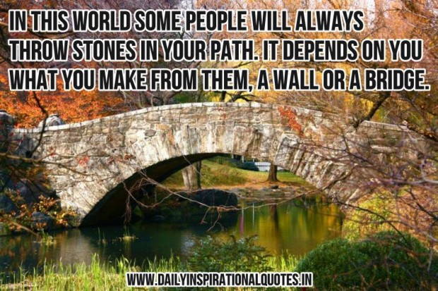 Making a bridge-wall from bricks thrown at you